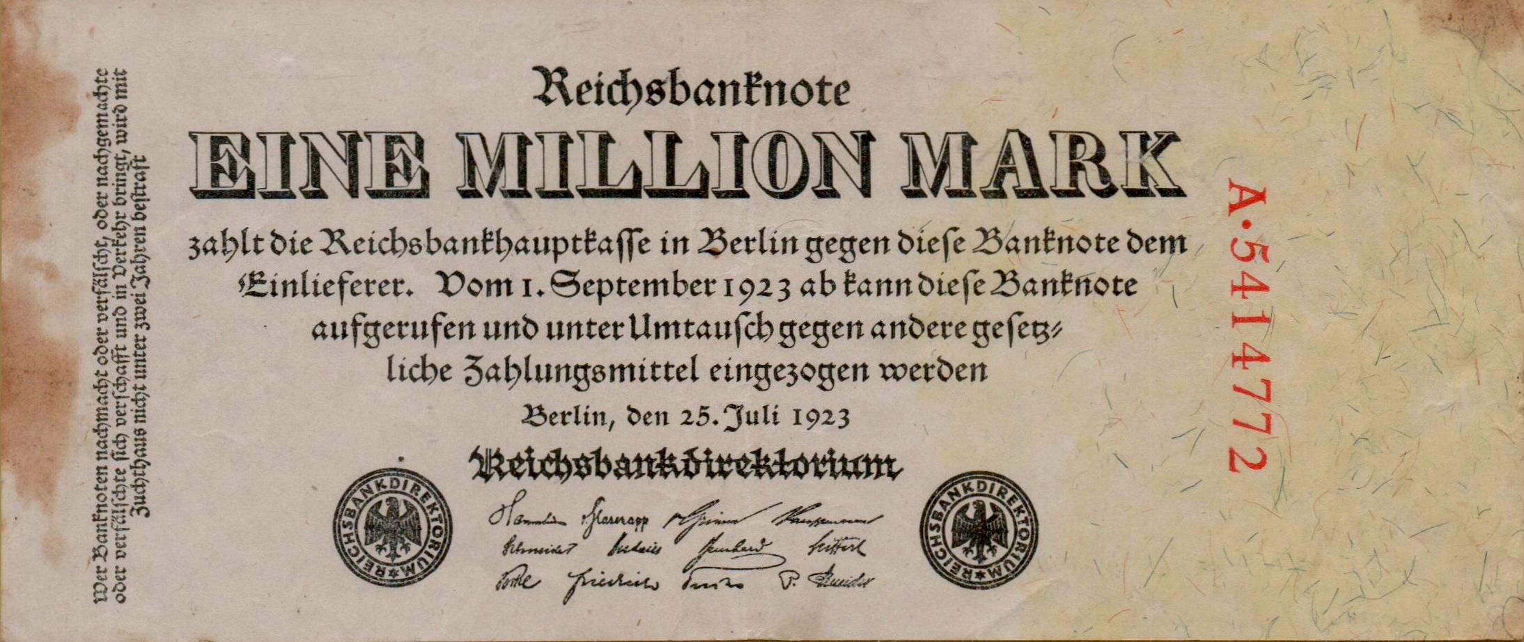 Germany 1000000 1923 UNC P-94